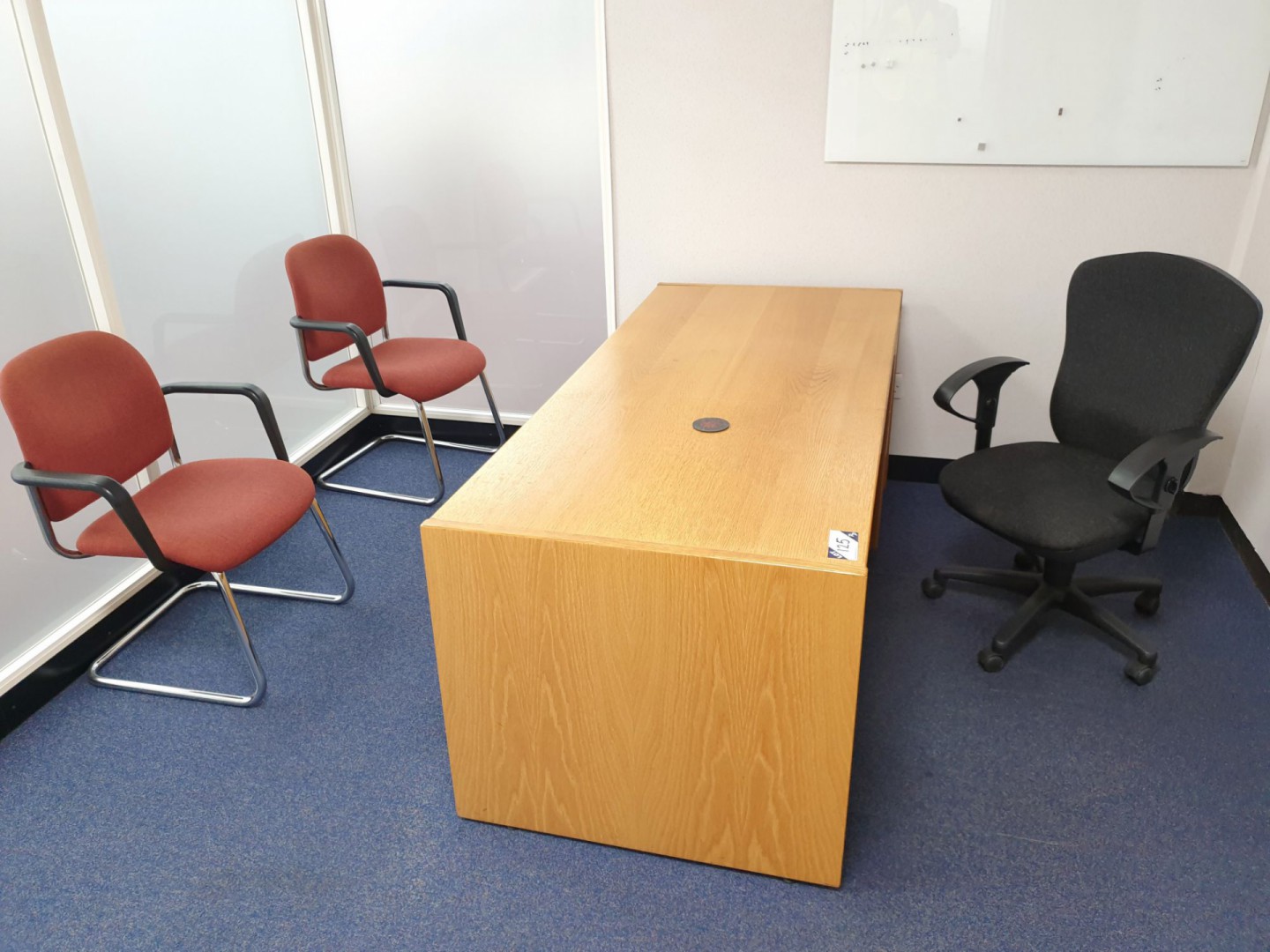 Light oak effect office desk, 1800x1800mm, 4 door...