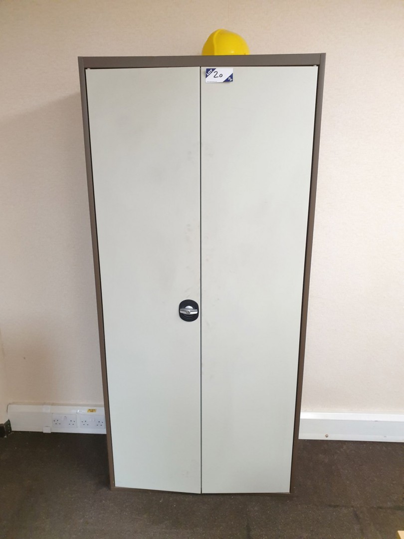 Brown / cream metal 2 door storage cupboard, 900x1...