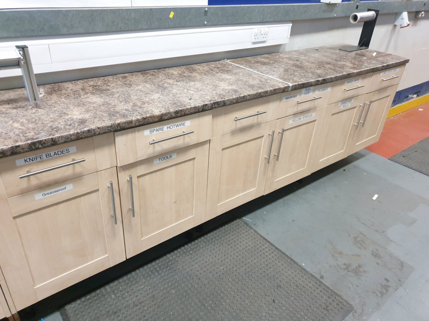 Marble effect kitchen worktop, 4500mm long inc: pi...