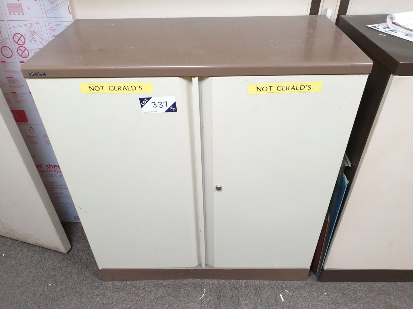 Bisley metal 2 door storage cupboard, 920x450x1000...