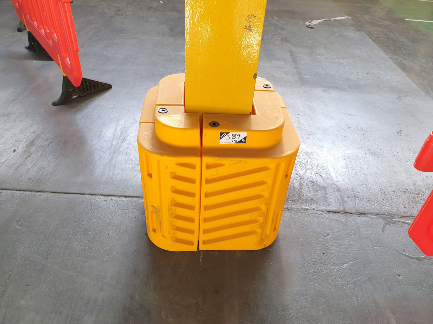 3x A-Safe yellow plastic stanchion protectors, 600...