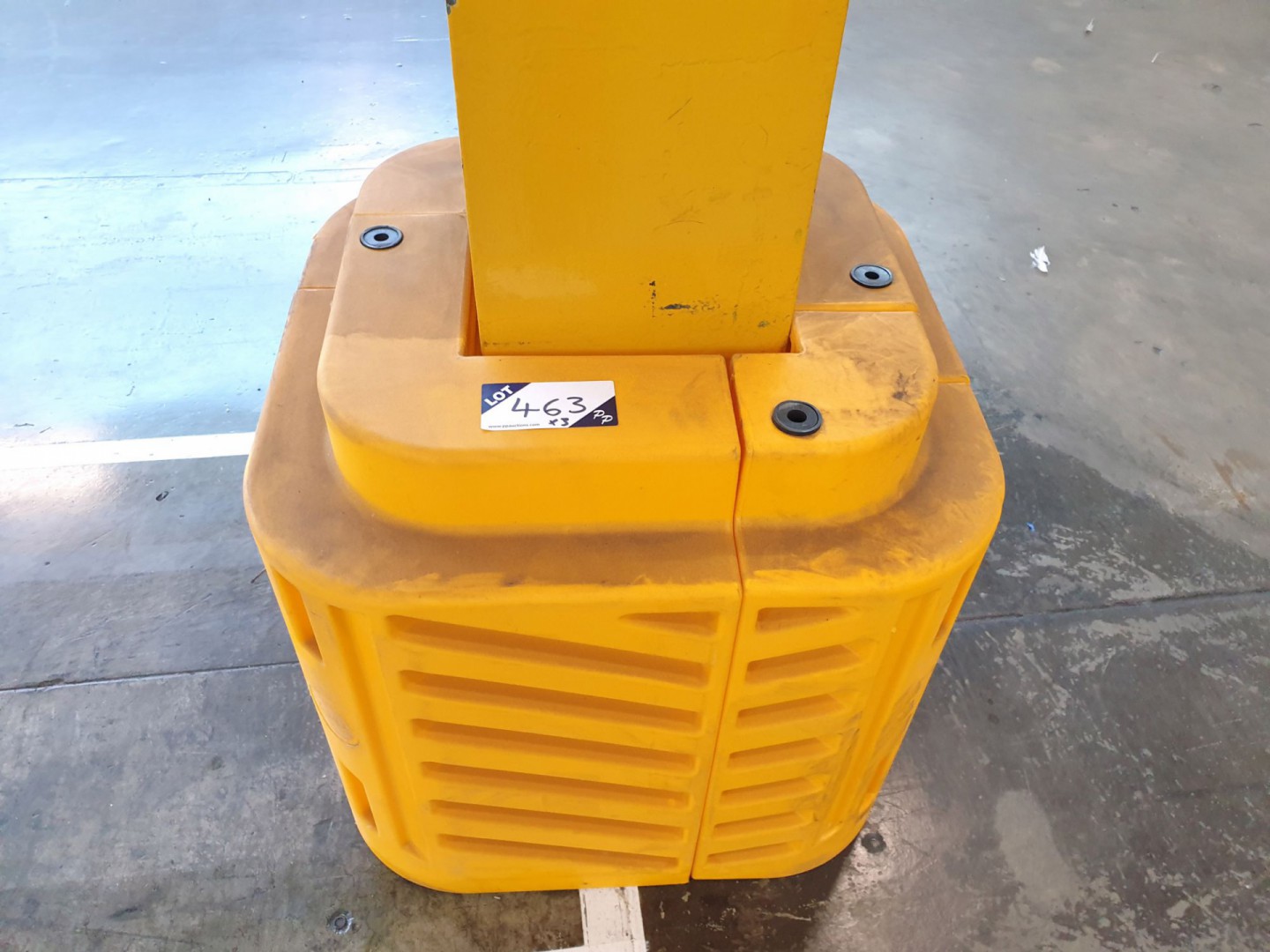 3x A-Safe yellow plastic stanchion protectors, 600...