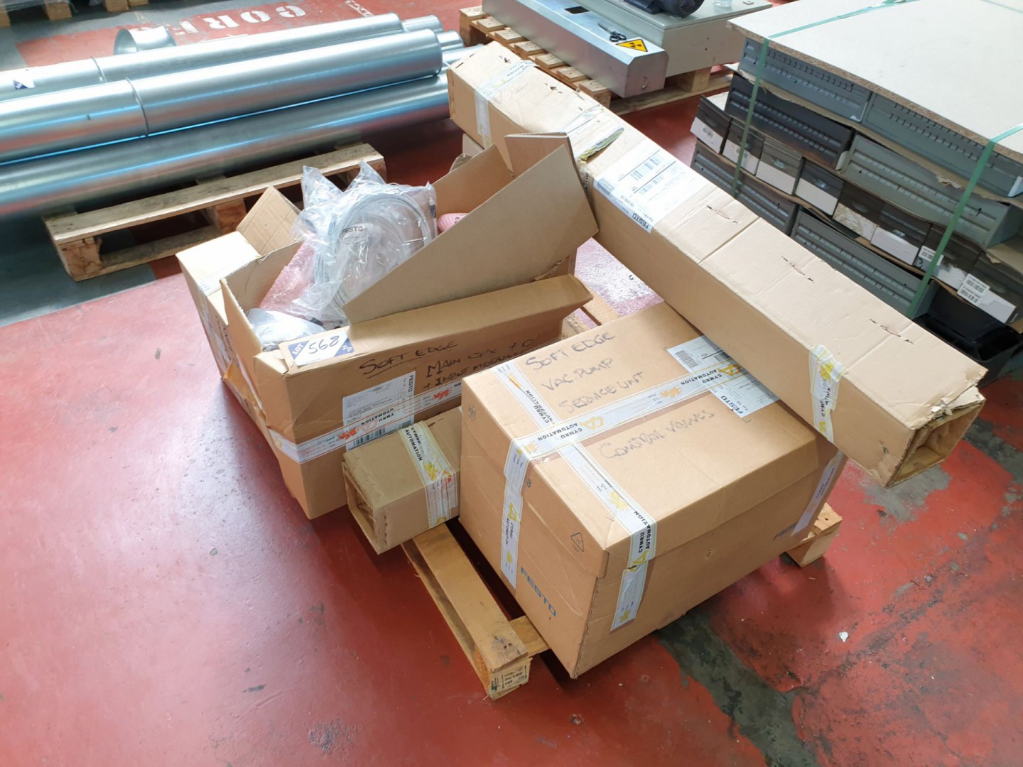 Qty various Festo spares inc: controls, motors, ca...