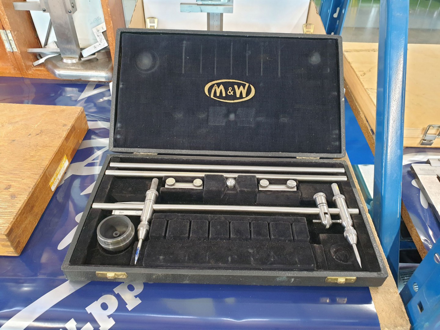 Moore & Wright trammel gauge in case