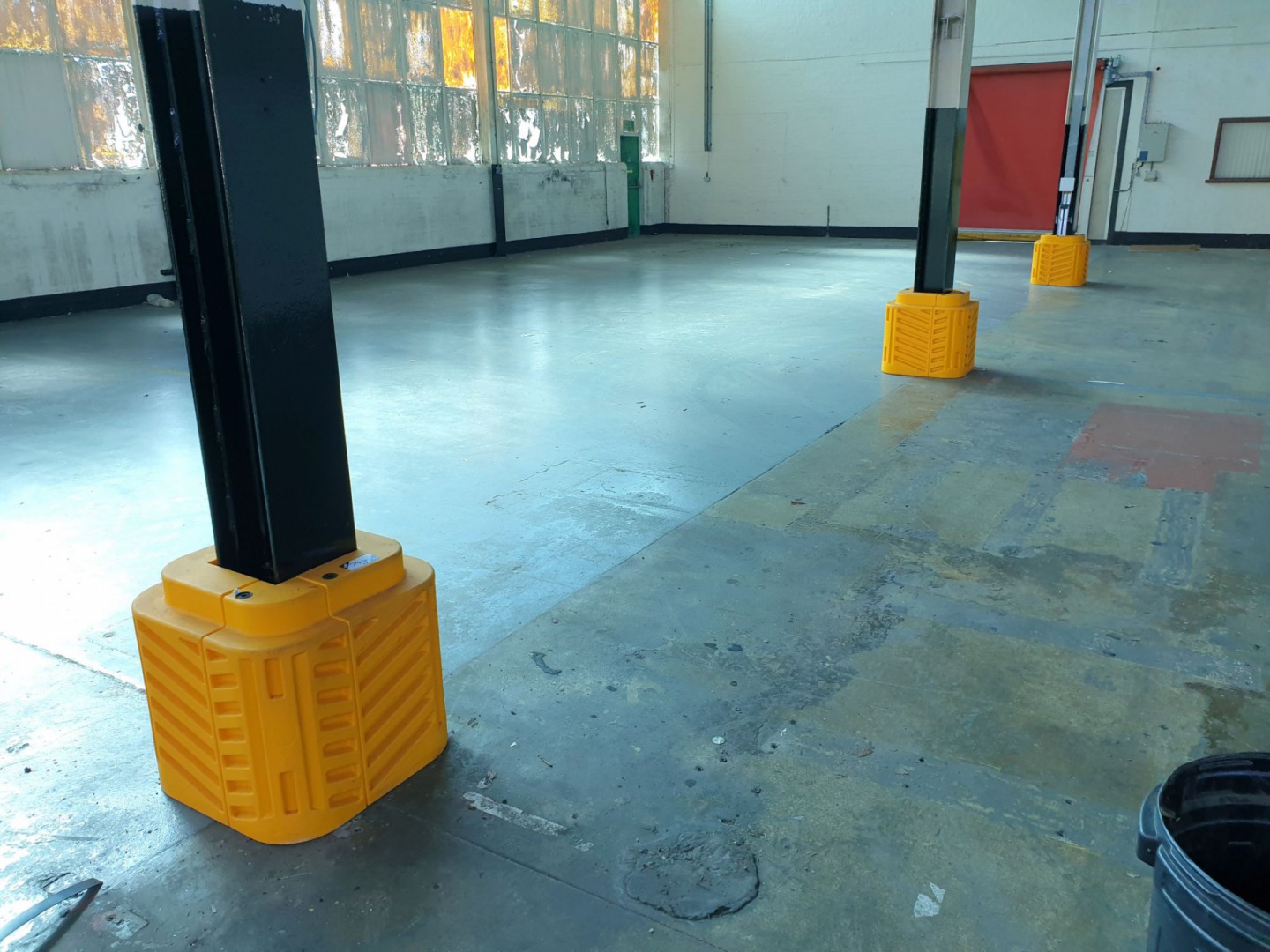 3x A-Safe yellow plastic stanchion protectors, 600...