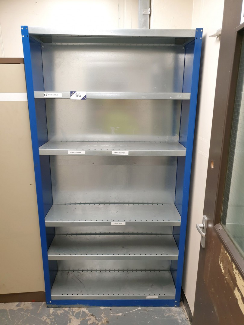 Metal blue / silver multishelf storage rack, 1050x...