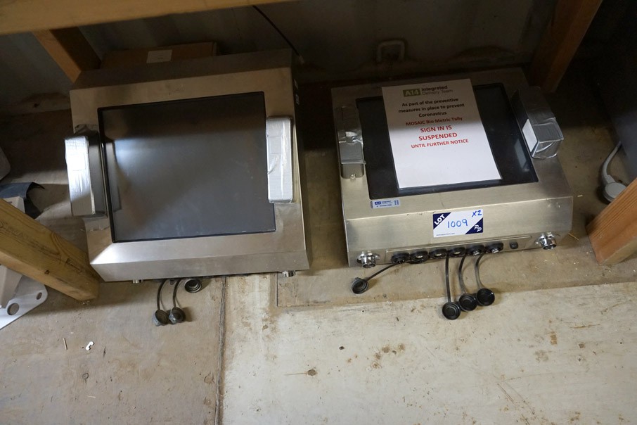 2x swipe card touch screens in stainless steel cas...