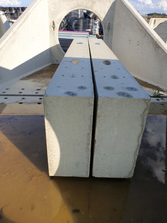 3x 3300x300x650mm concrete blocks