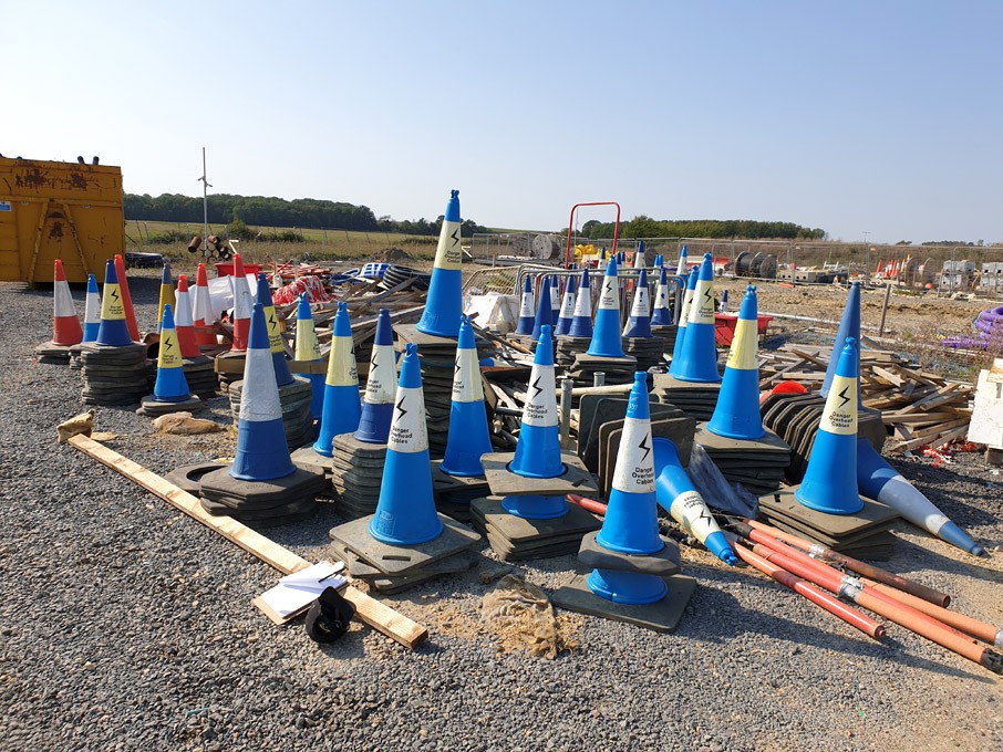 Large Qty red & white / blue & white traffic cones