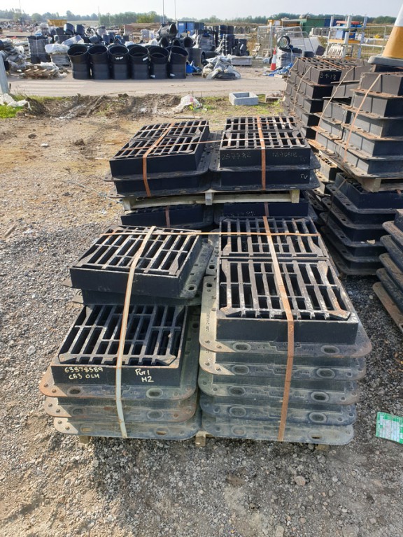 Qty Pam watershed drainage grates on 4 pallets, 48...