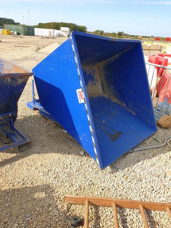 Eichinger forkable tipping skip, 1500x1500x1000mm,...