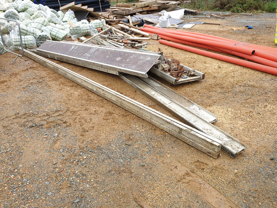 7x scaffold crawler boards with various equipment,...