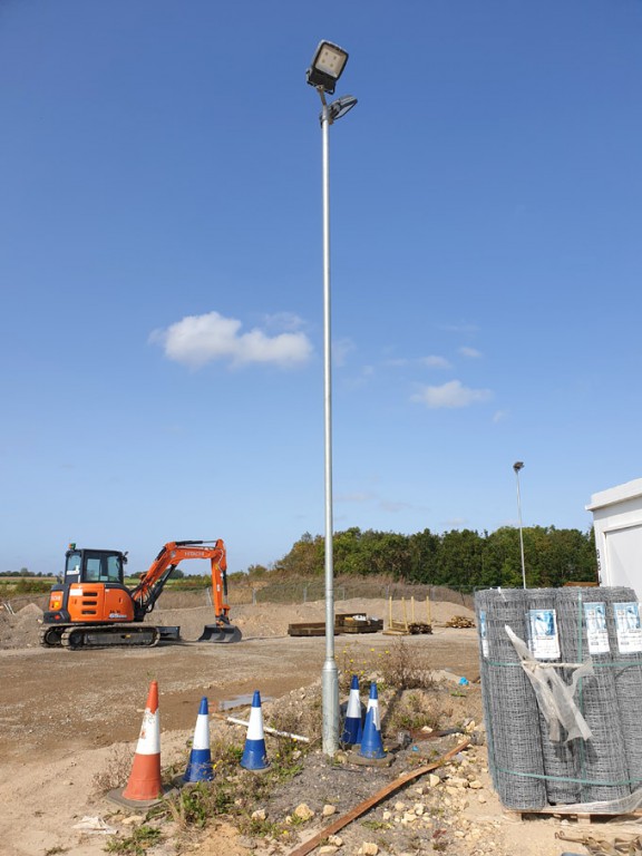 2x Dual LED flood lights on lamp post
