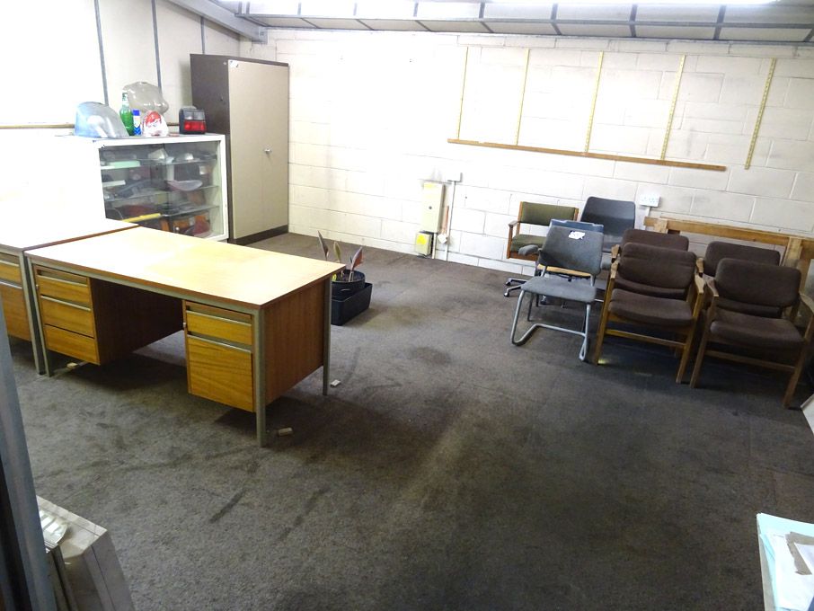 Qty various office furniture inc: chairs, 1450x750...