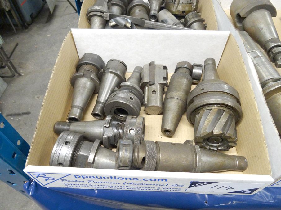 Qty various 40 Int taper tool holders etc
