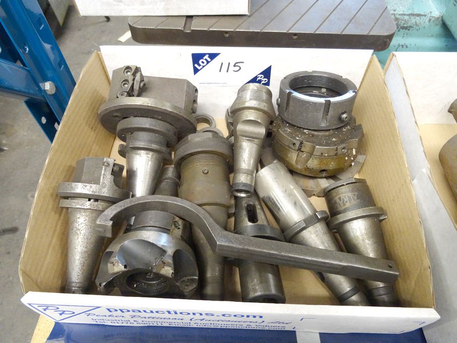 Qty various 40 Int taper tool holders etc