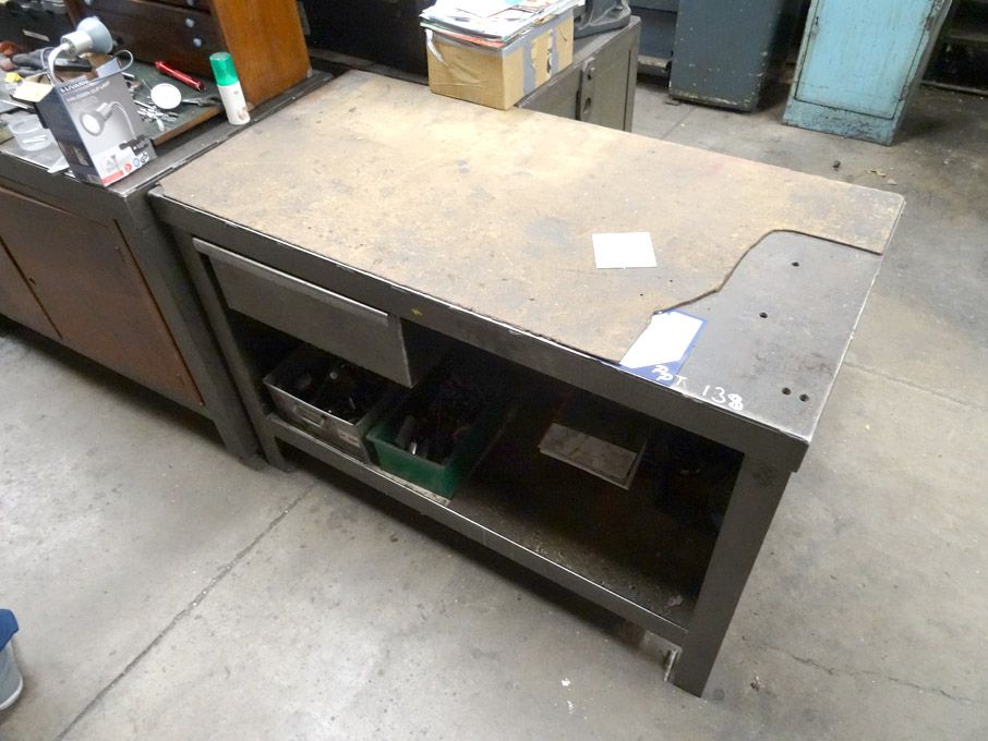 1200x600mm metal work bench, under table storage