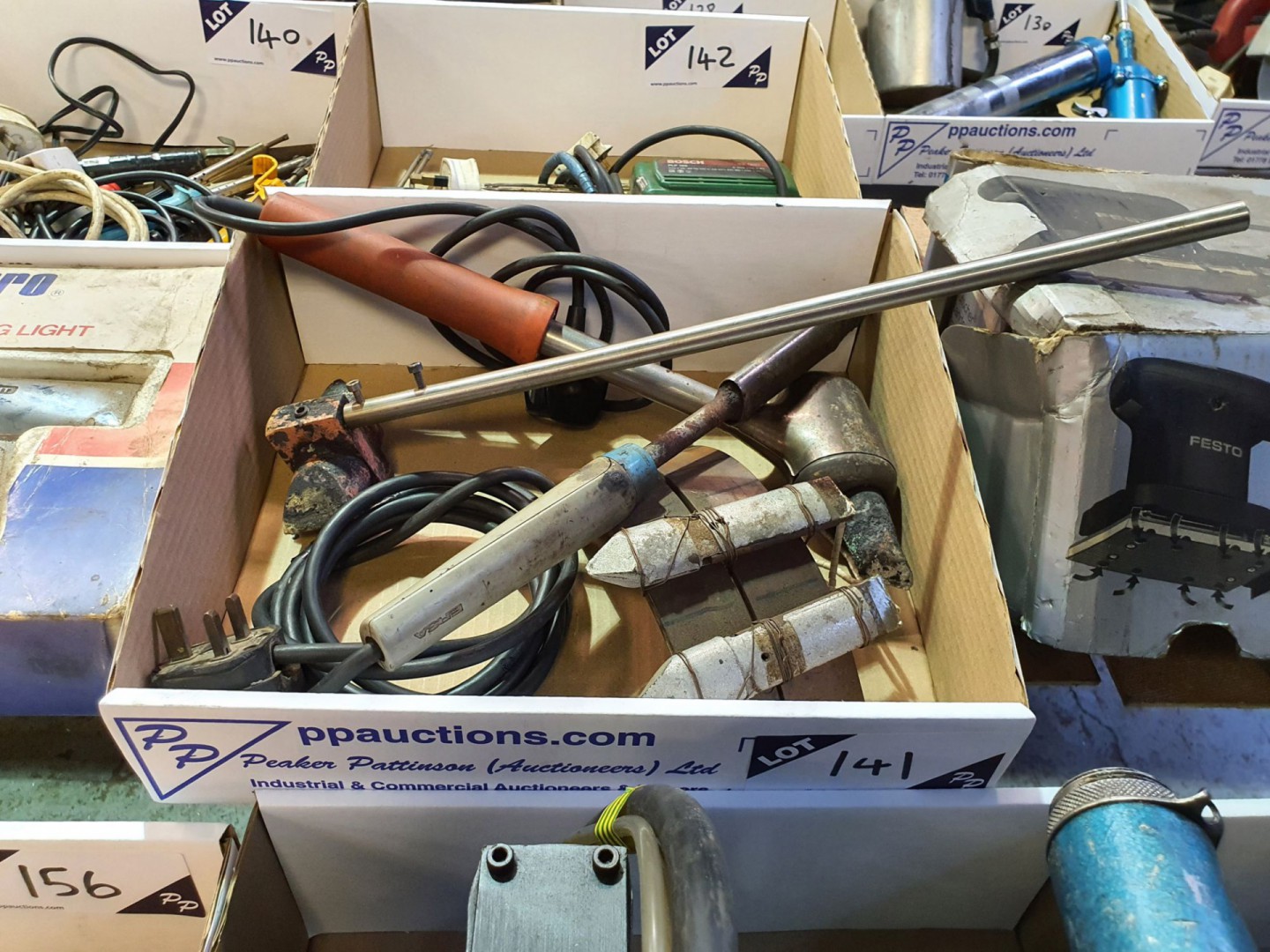 2x similar heavy duty soldering irons