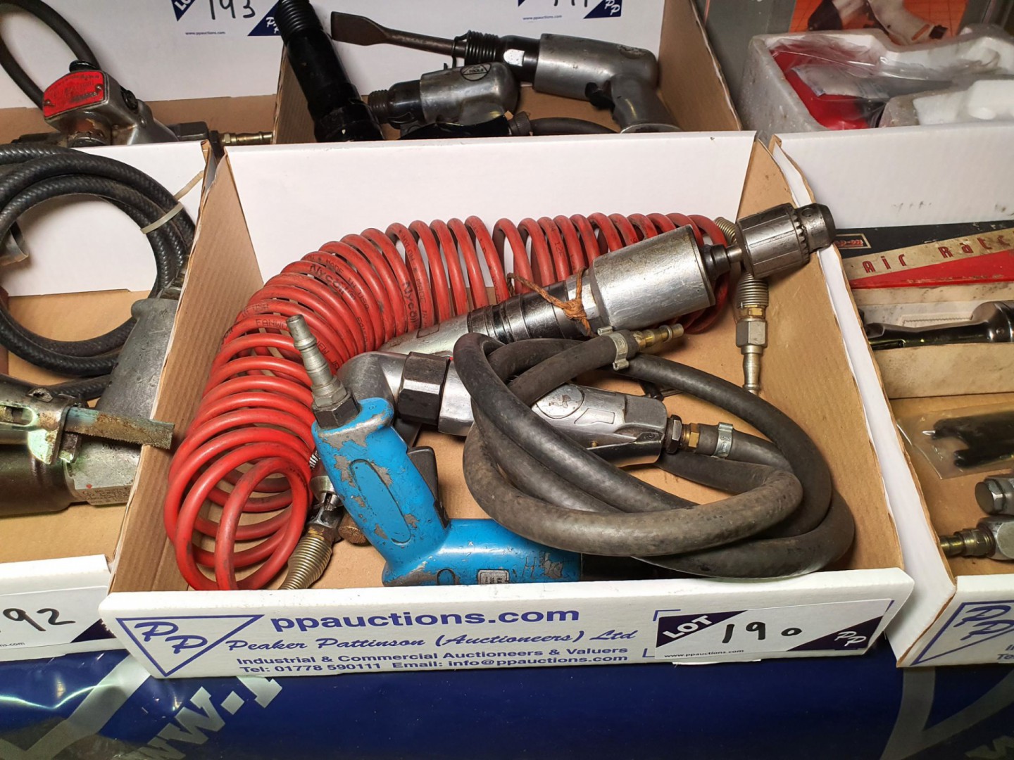 3x pneumatic drills, right angle drill
