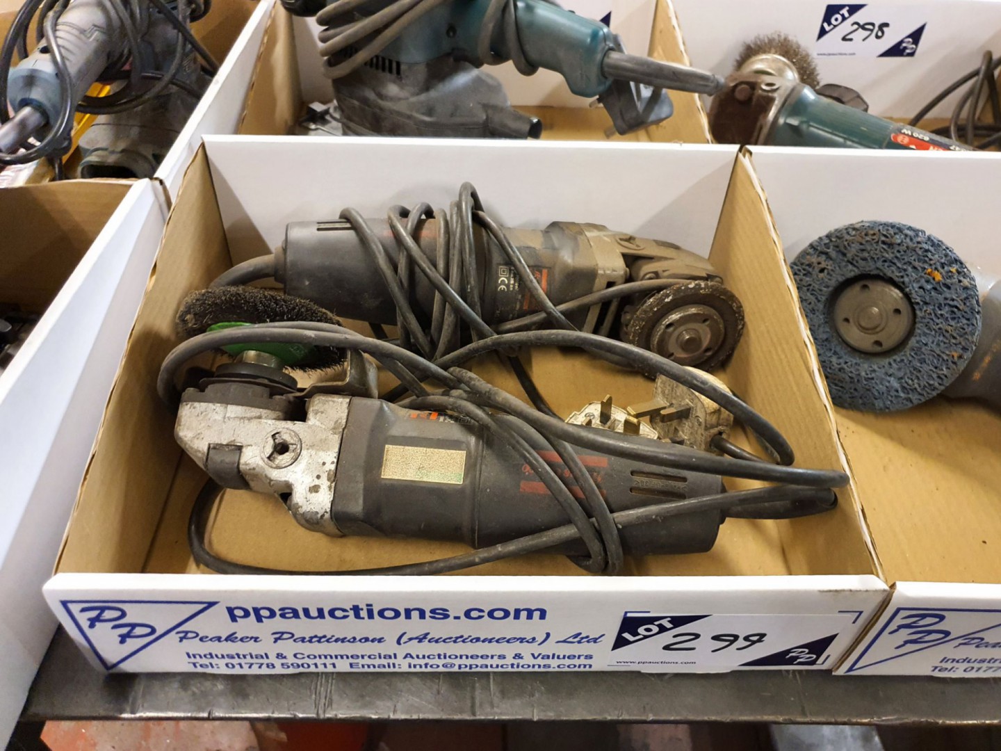 2x Atlas Copco AC715-115 angle grinders, 240v