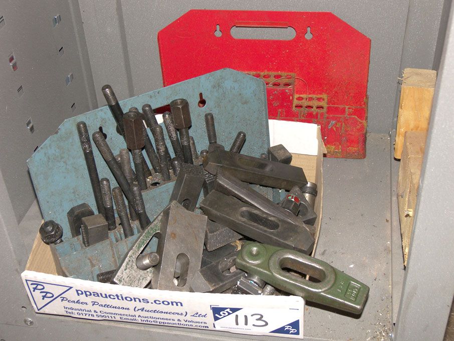 Qty various clamping sets & clamps in box