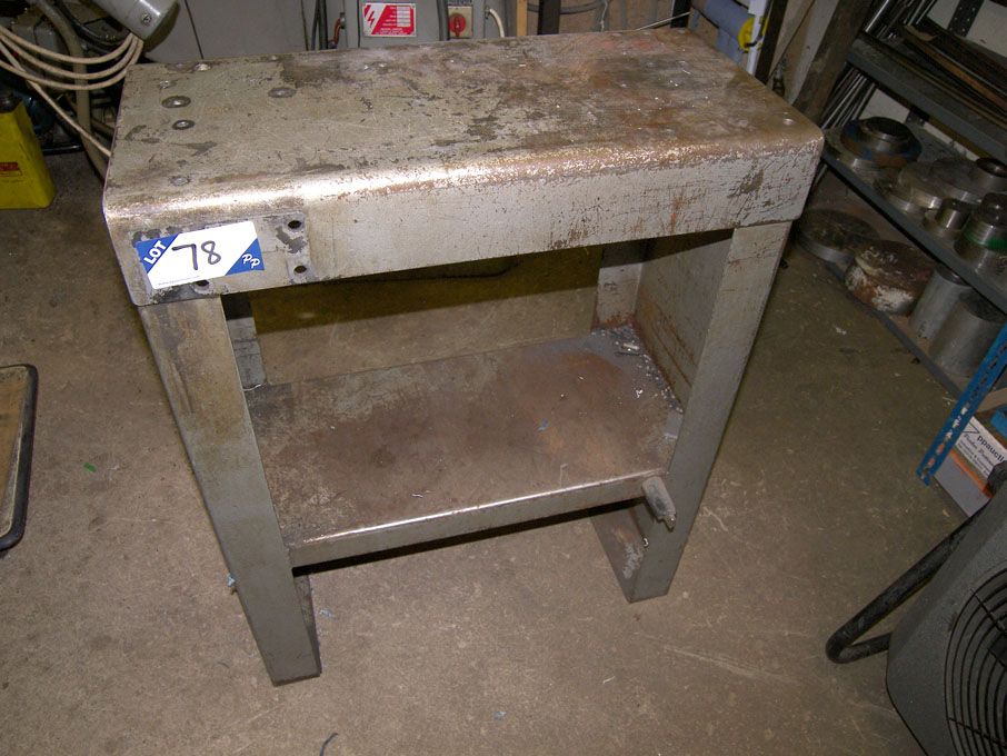 4 shelf storage rack & 27x13" metal work bench