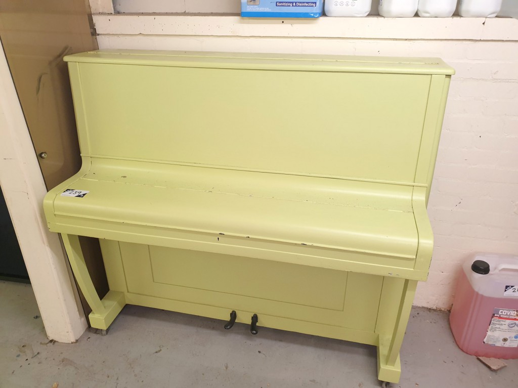 Painted upright piano
