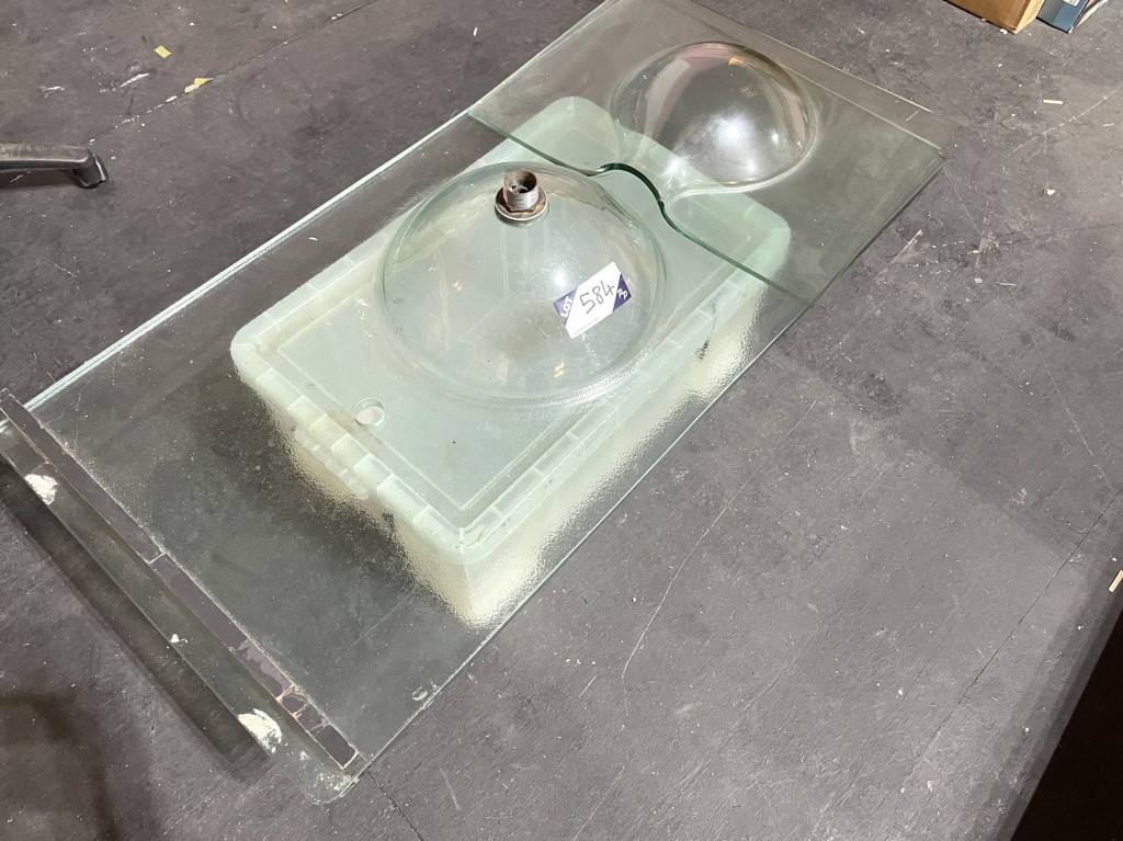 2x glass sink units