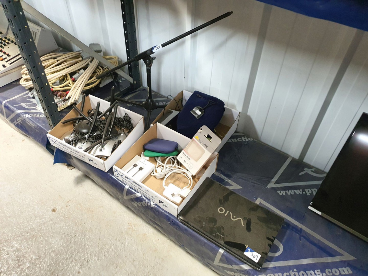 Qty various inc: Sony laptop, various cables, Logi...