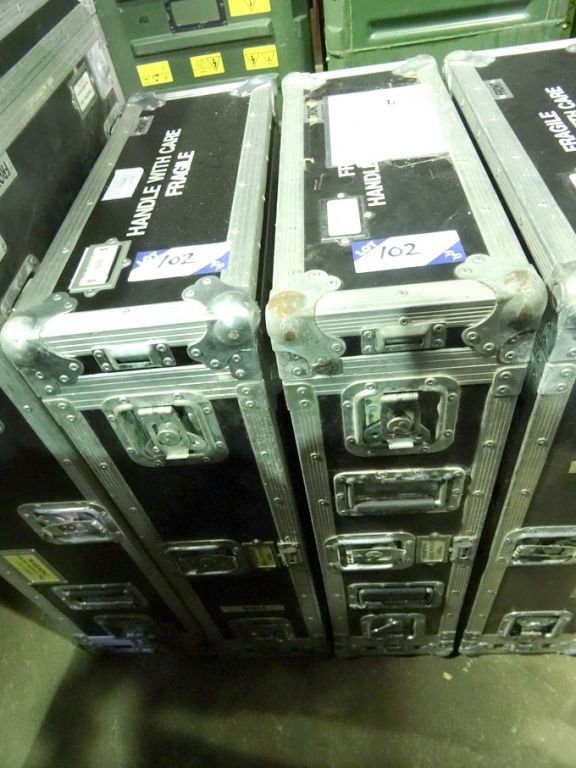 2x mobile flight storage cases, internal server ra...