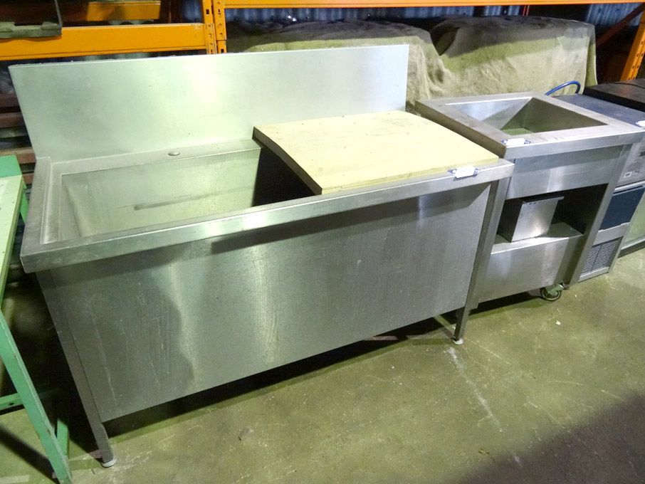 Stainless steel freestanding sink, 1350x500x500mm,...