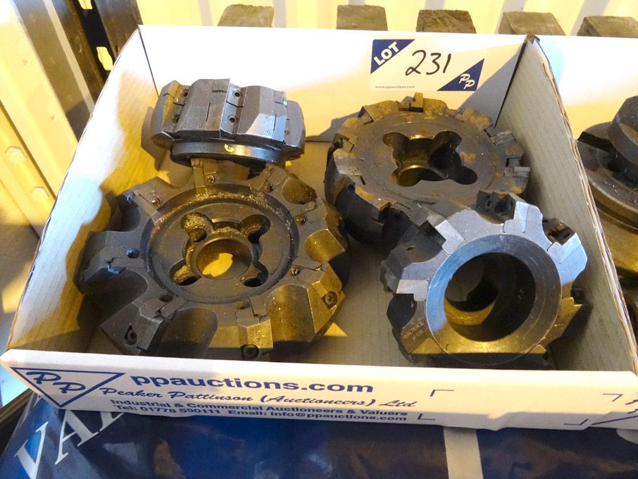 4x Tip milling cutters to 200mm dia approx - lot l...