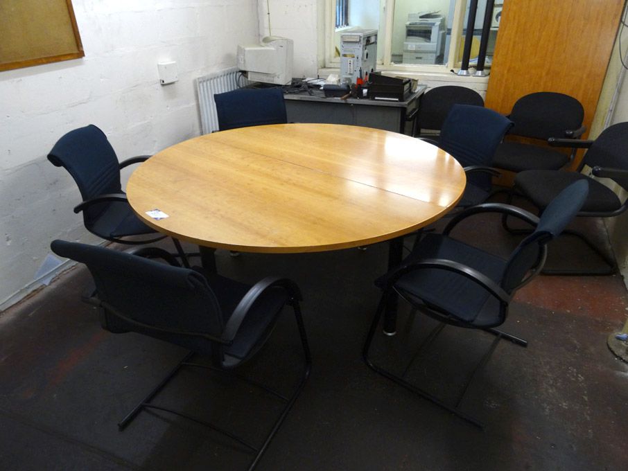 2400x1600mm oval meeting table with removable cent...