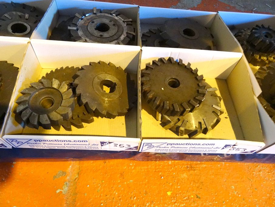 Qty HSS side & face milling cutters to 8" in 2 box...