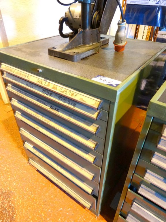 8 Drawer storage cabinet, 750x750x1000mm - lot loc...