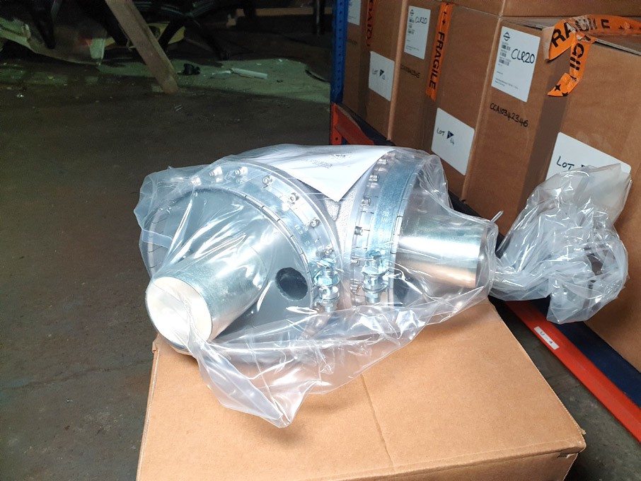 Spinner rigid coaxial line 90deg elbow, 6 1/8" (bo...