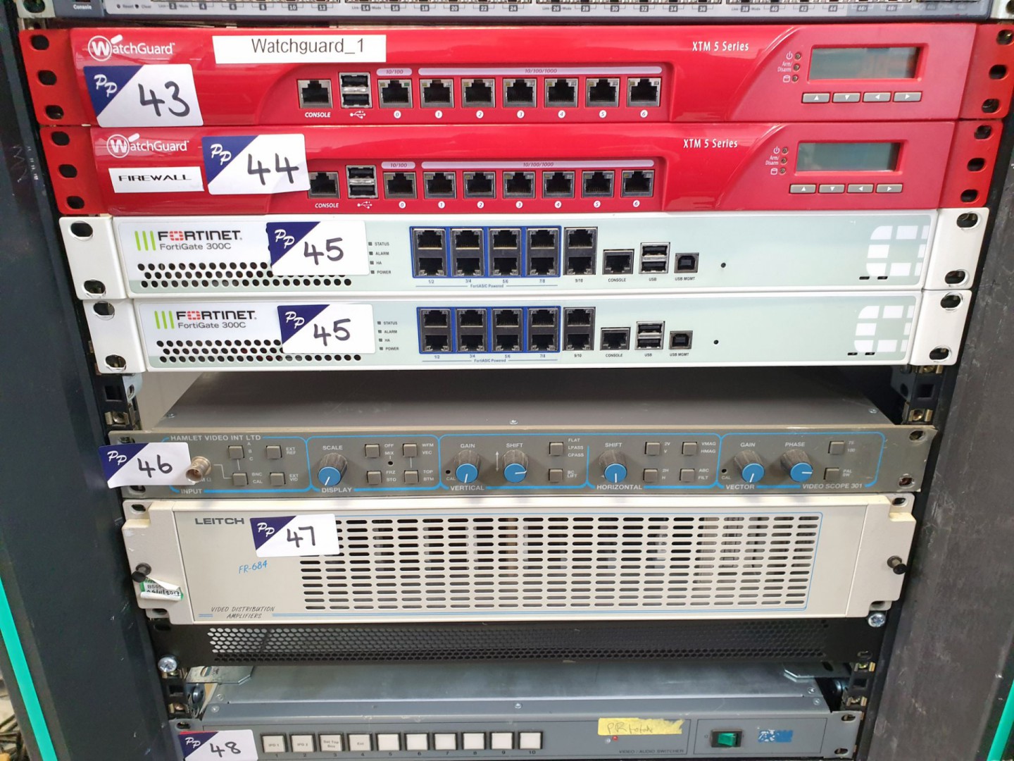 2x Fortinet Fortigate 300C network firewall switch...