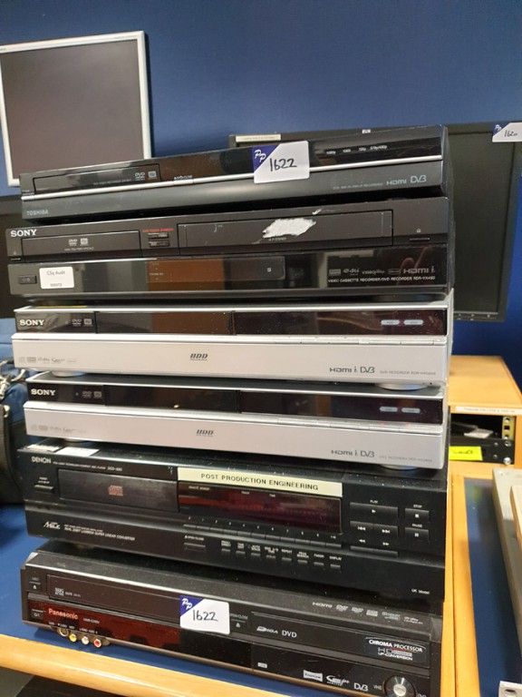 Qty various inc: Toshiba DR19DT DVD recorder, Sony...