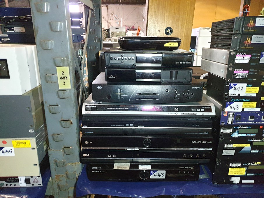 Qty various DVD players, Freeview boxes inc: Humax...