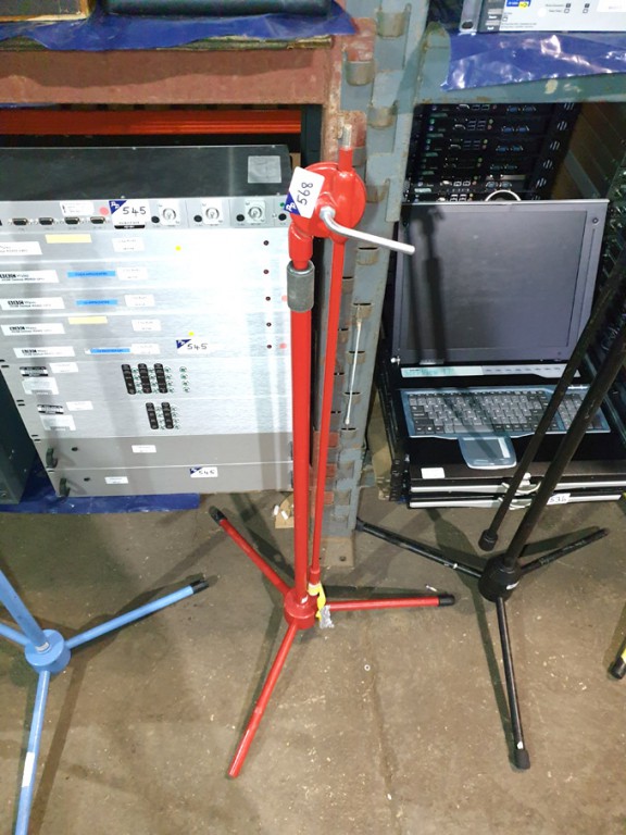 Red free standing microphone stand