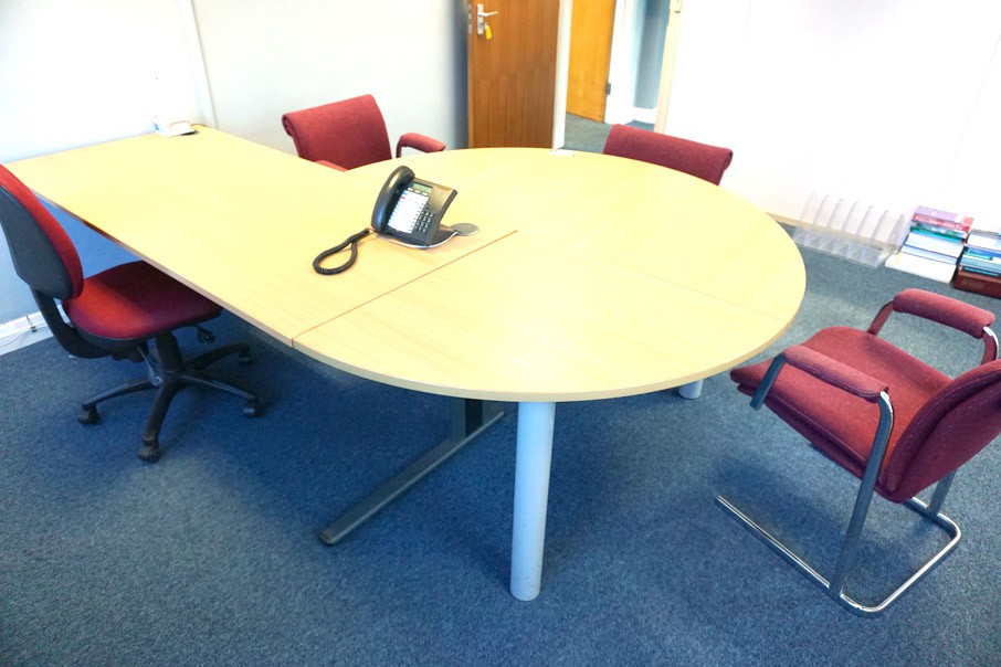 1800x800mm beech table with corner unit, upholster...