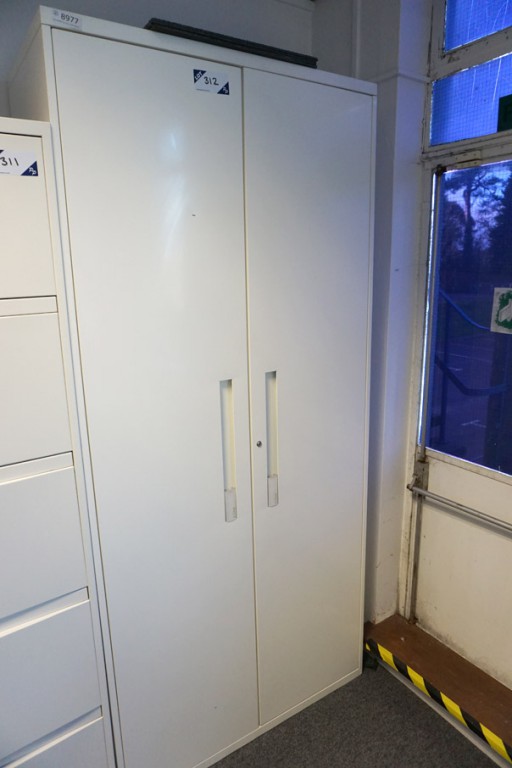 S-Line white 2 door metal storage cupboard, 1000x5...