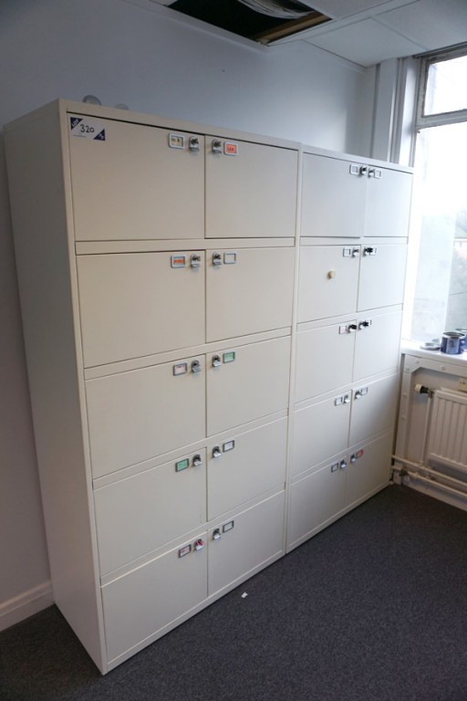 2x White 10 compartment office lockers, 450x440x33...
