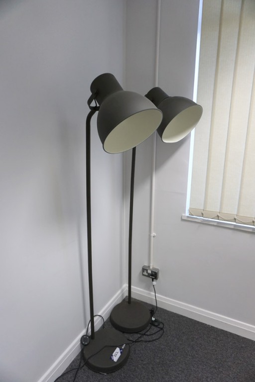 2x Ikea G1014 black floor standing lamps