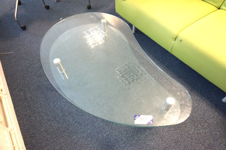 2 tier glass coffee table, 1300x800mm approx