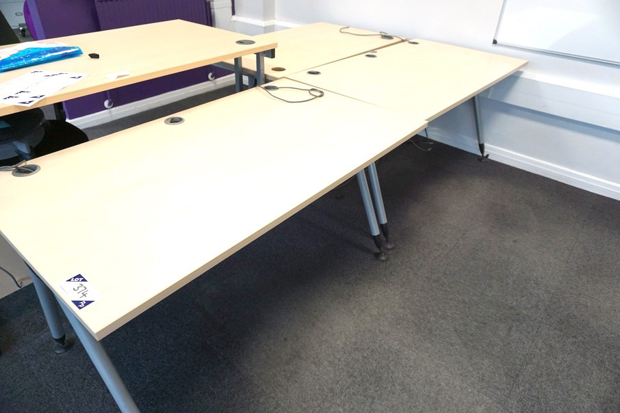3x BOF maple effect office desks, 1400x800mm