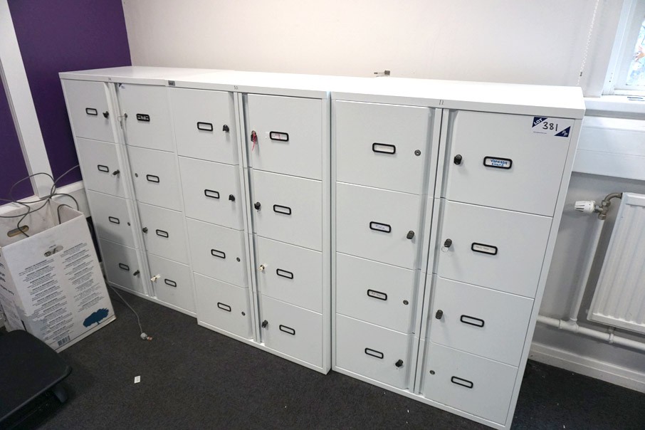 3x BOF white 8 compartment office lockers, 360x440...