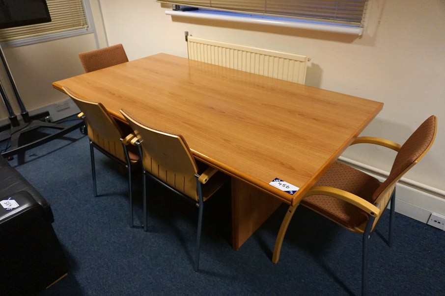 Wooden 2000x1050mm meeting table with 4x senator n...