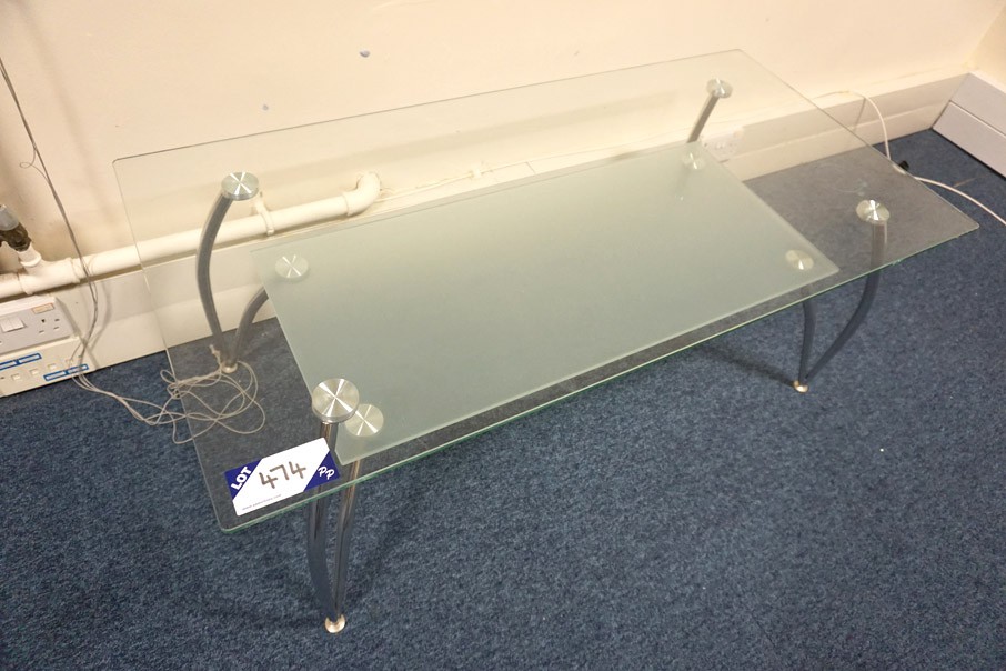 2 tier glass coffee table, 1200x800mm approx