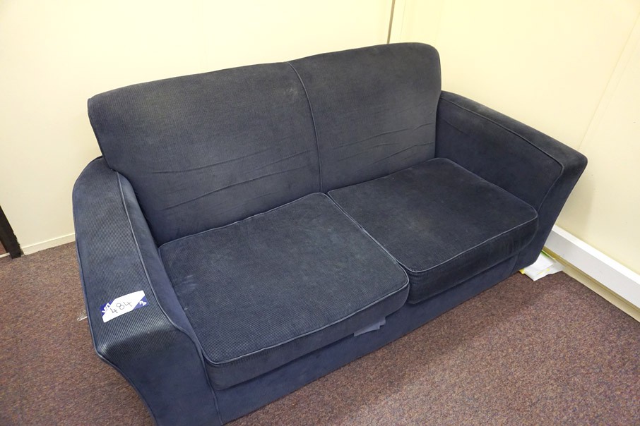 Habitat blue cord effect 2 seater sofa, 2000mm